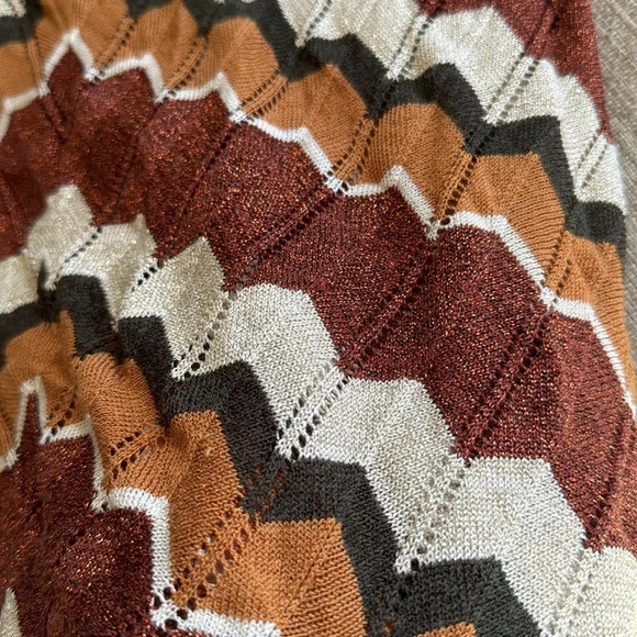 Lucca metallic brown 1970’s retro vibe style knit tank top size medium - Picture 5 of 12